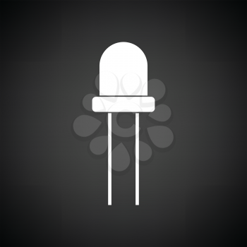 Light-emitting diode icon. Black background with white. Vector illustration.