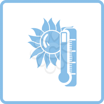 Summer heat icon. Blue frame design. Vector illustration.