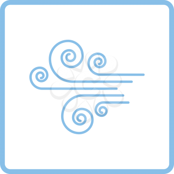 Wind icon. Blue frame design. Vector illustration.