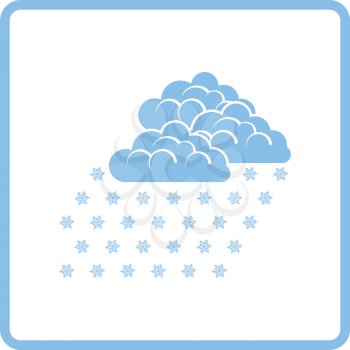 Snowfall icon. Blue frame design. Vector illustration.