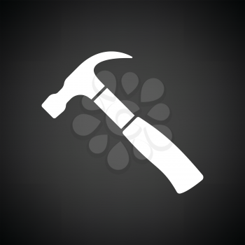 Hammer icon. Black background with white. Vector illustration.