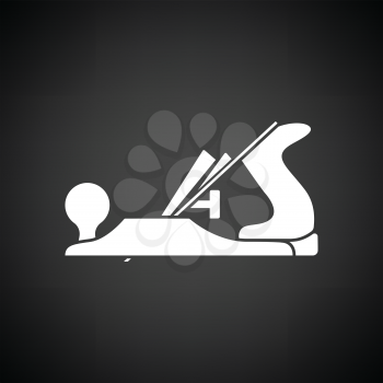 Jack-plane tool icon. Black background with white. Vector illustration.