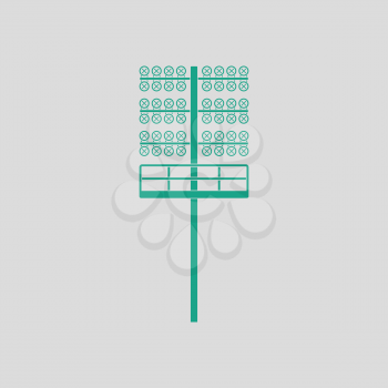 Soccer light mast  icon. Gray background with green. Vector illustration.