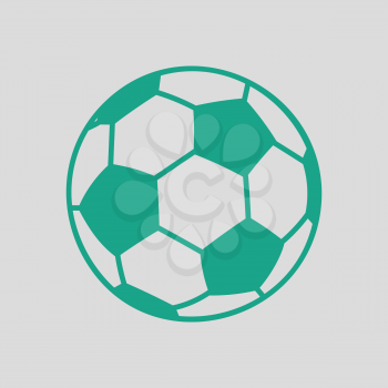 Soccer ball icon. Gray background with green. Vector illustration.