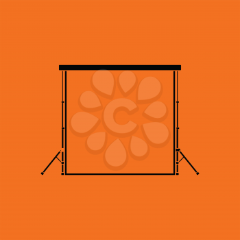 Icon of studio photo background. Orange background with black. Vector illustration.