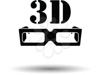 3d goggle icon. White background with shadow design. Vector illustration.