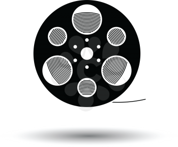 Film reel icon. White background with shadow design. Vector illustration.