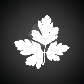 Parsley icon. Black background with white. Vector illustration.