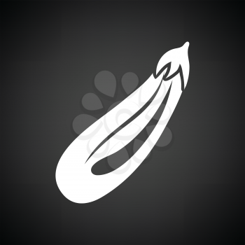 Eggplant  icon. Black background with white. Vector illustration.