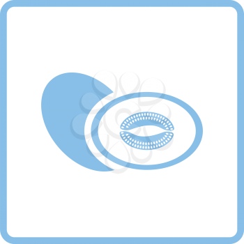 Melon icon. Blue frame design. Vector illustration.