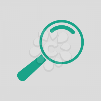 Loupe icon. Gray background with green. Vector illustration.