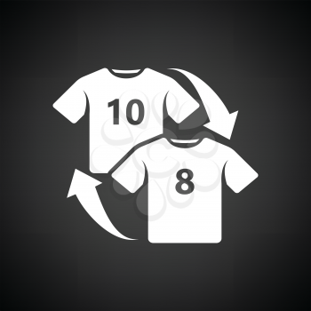 Soccer replace icon. Black background with white. Vector illustration.