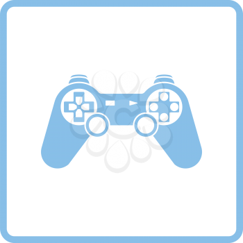Gamepad  icon. Blue frame design. Vector illustration.