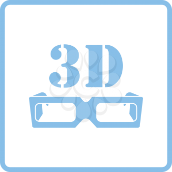 3d goggle icon. Blue frame design. Vector illustration.