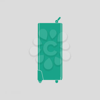Icon of studio photo light bag. Gray background with green. Vector illustration.