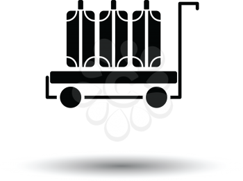 Luggage cart icon. White background with shadow design. Vector illustration.