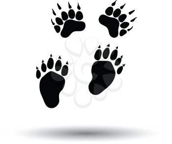 Bear trails  icon. White background with shadow design. Vector illustration.