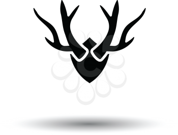 Deer's antlers  icon. White background with shadow design. Vector illustration.