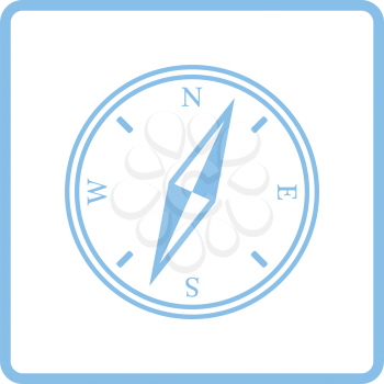 Compass icon. Blue frame design. Vector illustration.