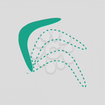 Boomerang  icon. Gray background with green. Vector illustration.