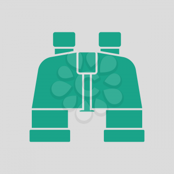 Binoculars  icon. Gray background with green. Vector illustration.