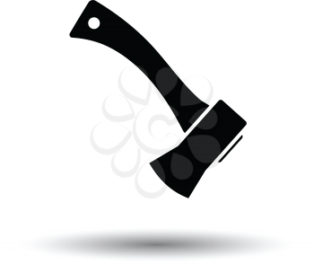 Camping axe  icon. White background with shadow design. Vector illustration.