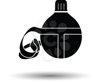 Touristic flask  icon. White background with shadow design. Vector illustration.