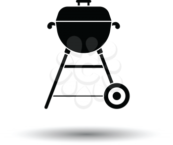Barbecue  icon. White background with shadow design. Vector illustration.