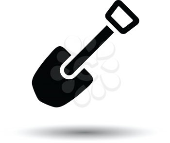 Camping shovel icon. White background with shadow design. Vector illustration.