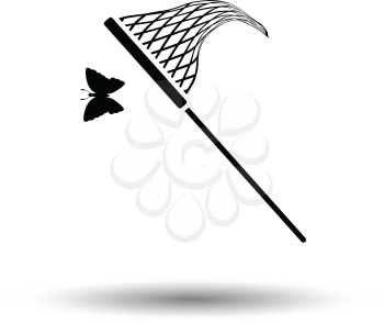 Butterfly net  icon. White background with shadow design. Vector illustration.