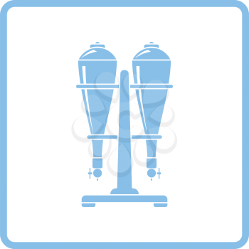 Soda siphon equipment icon. Blue frame design. Vector illustration.