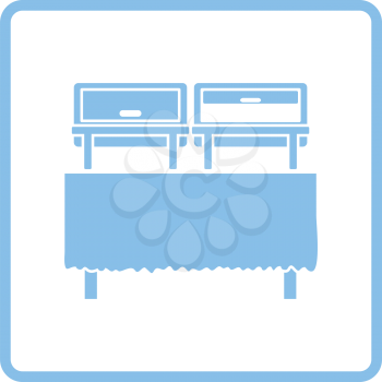 Chafing dish icon. Blue frame design. Vector illustration.