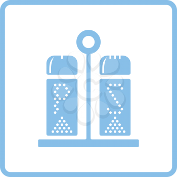 Pepper and salt icon. Blue frame design. Vector illustration.