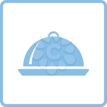 Restaurant  cloche icon. Blue frame design. Vector illustration.