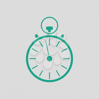 Stopwatch icon. Gray background with green. Vector illustration.