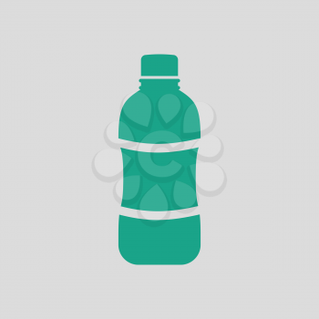 Water bottle icon. Gray background with green. Vector illustration.