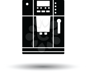 Kitchen coffee machine icon. White background with shadow design. Vector illustration.