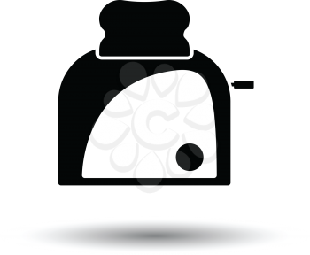 Kitchen toaster icon. White background with shadow design. Vector illustration.
