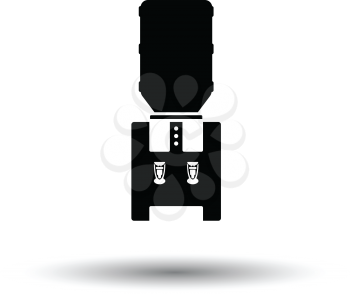 Water cooling machine. White background with shadow design. Vector illustration.