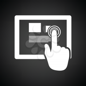 Tablet icon. Black background with white. Vector illustration.