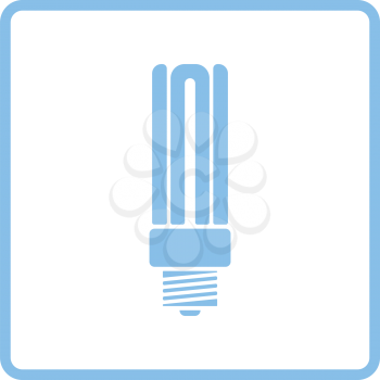 Energy saving light bulb icon. Blue frame design. Vector illustration.