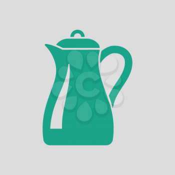 Glass jug icon. Gray background with green. Vector illustration.