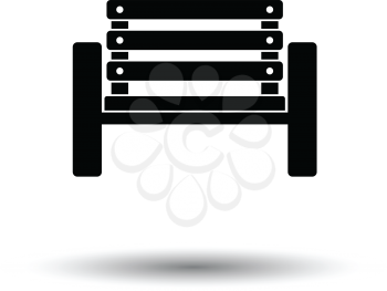 Tennis player bench icon. White background with shadow design. Vector illustration.