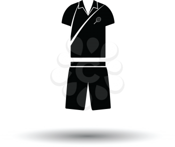 Tennis man uniform icon. White background with shadow design. Vector illustration.