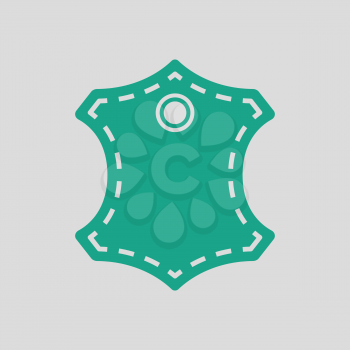 Leather sign icon. Gray background with green. Vector illustration.