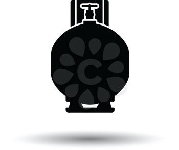 Gas cylinder icon. White background with shadow design. Vector illustration.