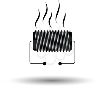 Electrical heater icon. White background with shadow design. Vector illustration.
