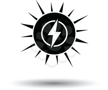 Solar energy icon. White background with shadow design. Vector illustration.
