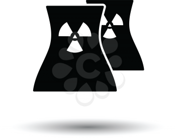 Nuclear station icon. White background with shadow design. Vector illustration.