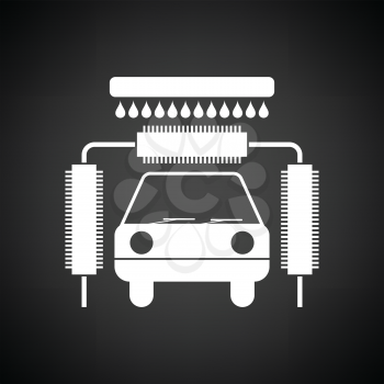 Car wash icon. Black background with white. Vector illustration.